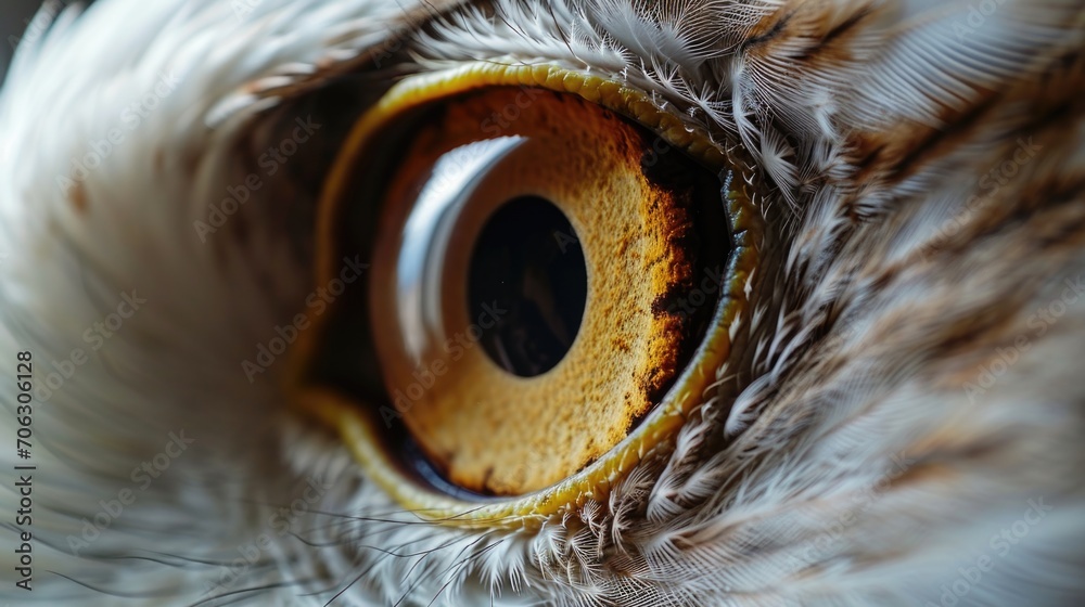 A detailed shot of a bird of prey's eye. This image can be used to depict the intensity and focus of these majestic birds. Ideal for nature-themed designs and educational materials A detailed shot of a bird of prey's eye. This image can be used to depict the intensity and focus of these majestic birds. Ideal for nature-themed designs and educational materials