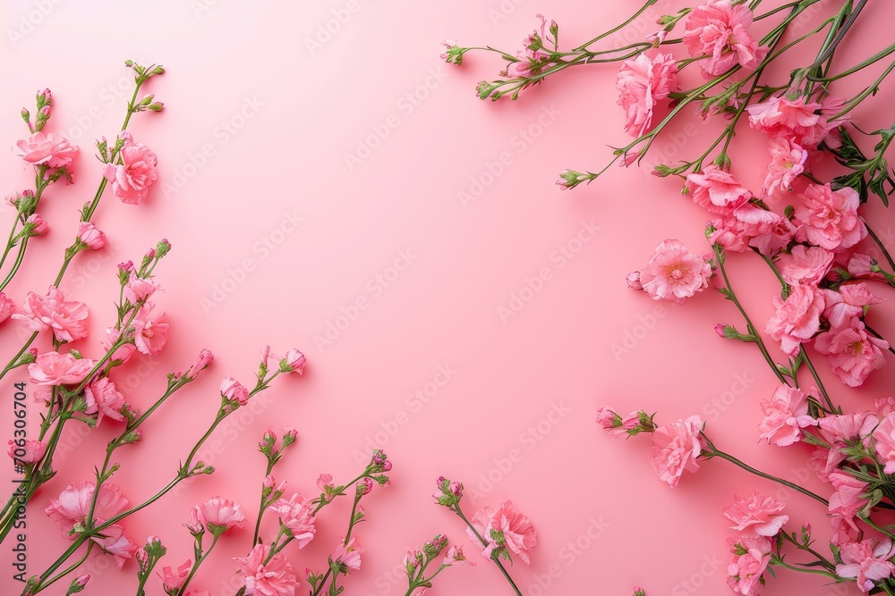 Fototapeta premium pink background, flowers