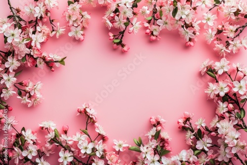 pink background, flowers © Dmitriy