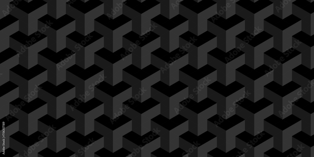 Black and gray seamless pattern Abstract cubes geometric tile and mosaic wall or grid backdrop hexagon technology. Black and gray geometric block cube structure backdrop grid triangle background. Black and gray seamless pattern Abstract cubes geometric tile and mosaic wall or grid backdrop hexagon technology. Black and gray geometric block cube structure backdrop grid triangle background.