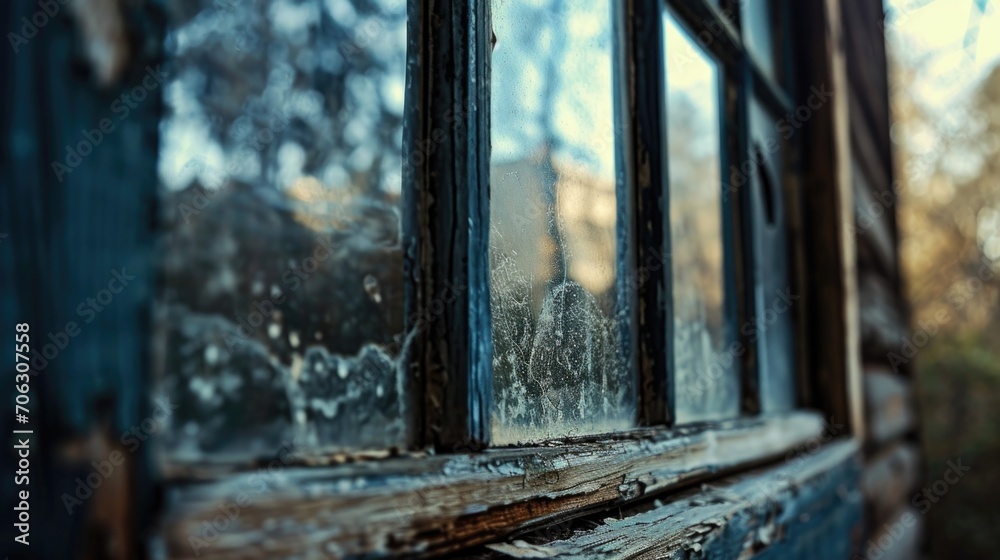 Close-up view of a window covered in water droplets. Suitable for various uses