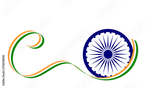indian flag with ribbon style,indian flag tricolor for republic day and independance day with transparent background	