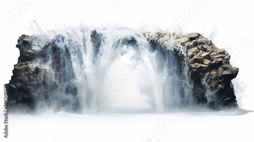 waterfall_splash_on_white_background