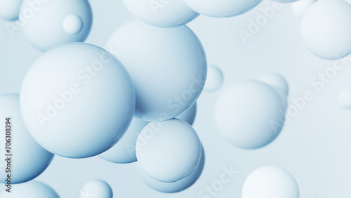 青の抽象的な球の背景。 © comawari