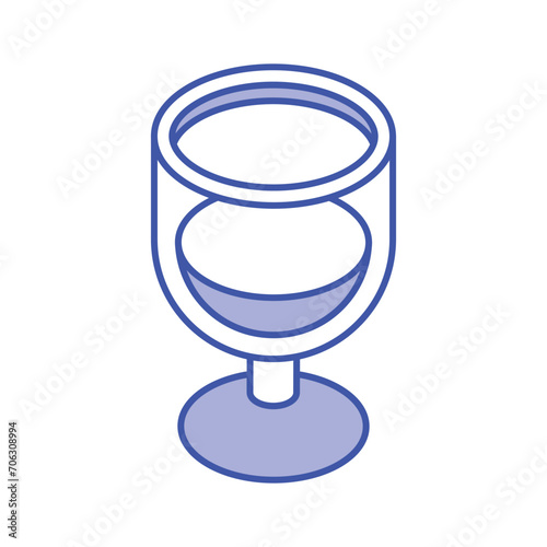 Have a look at this amazing icon of drink glass, wine glass vector design in isometric style