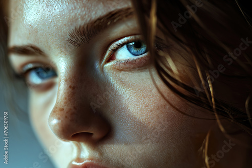 Closeup portrait of beauty woman eyes