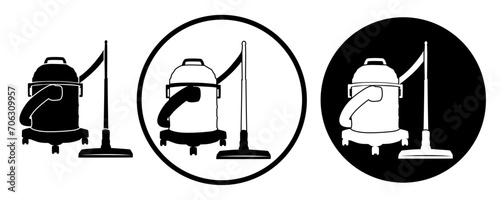 set vacuum cleaner icon. housekeeping logo vector illustration photo
