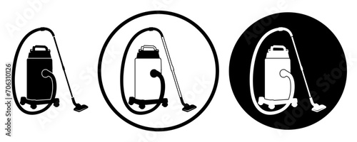 set industrial vacuum cleaner icon symbol vector illustration