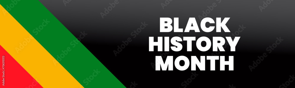 Black History Month Banner, with Copy Space Black History Month Banner, with Copy Space