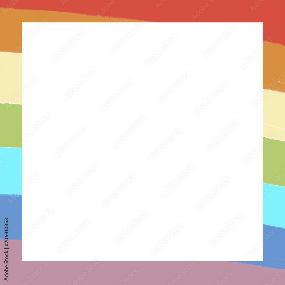rainbow frame with white background ,cute paper and memo decoration. rainbow frame with white background ,cute paper and memo decoration.
