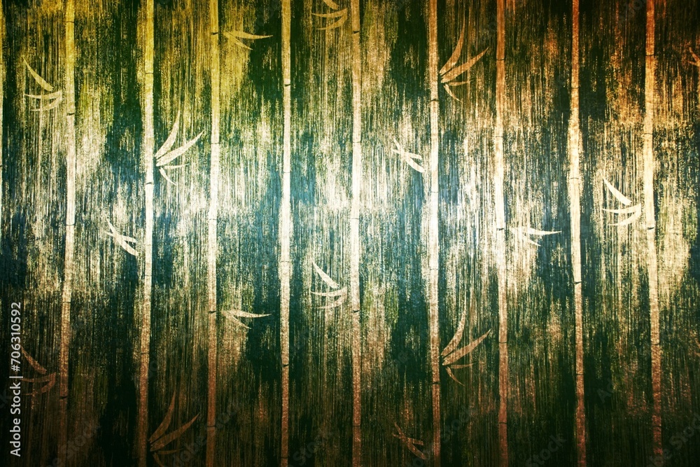 Fototapeta premium green bamboo wall texture In Bed room Thai Lana style