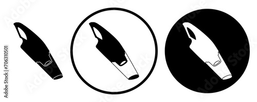 set Electrical vacuum cleaner icon logo vector illustration