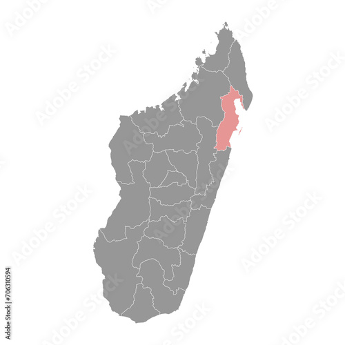 Analanjirofo region map, administrative division of Madagascar. Vector illustration. photo