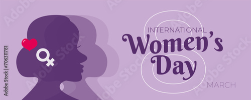 International womens day 8 March vector greeting card poster banner background design