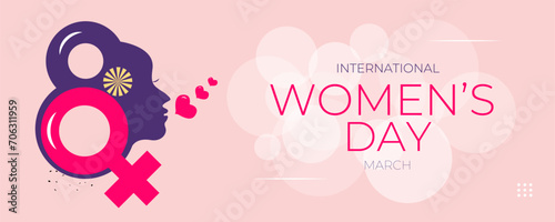 International womens day 8 March vector greeting card poster banner background design