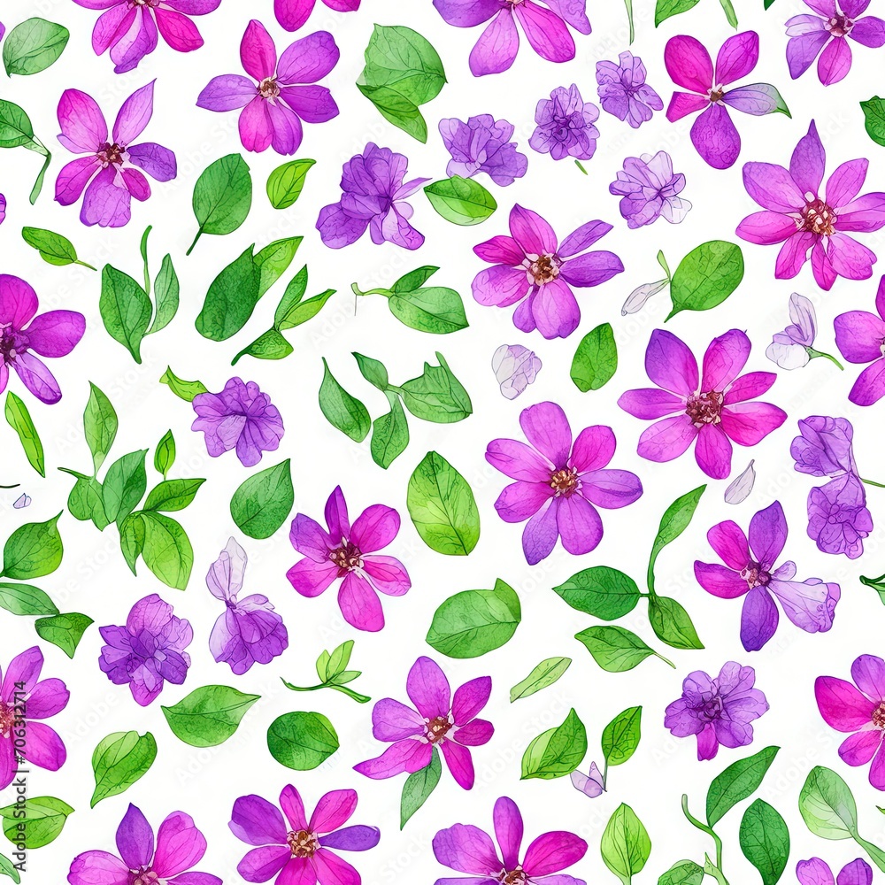 Flowers. Abstract seamless pattern. AI generated.