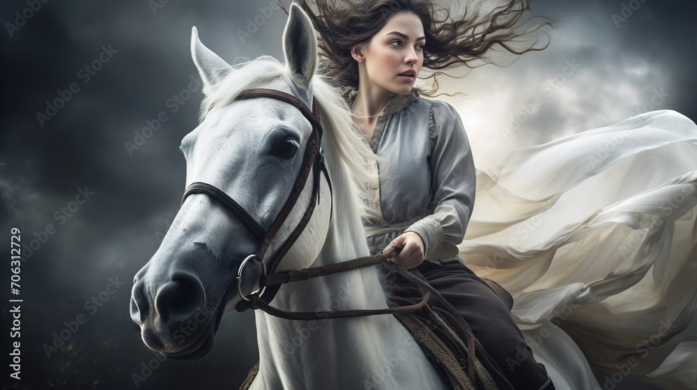 Obraz premium woman_riding_on_the_horse