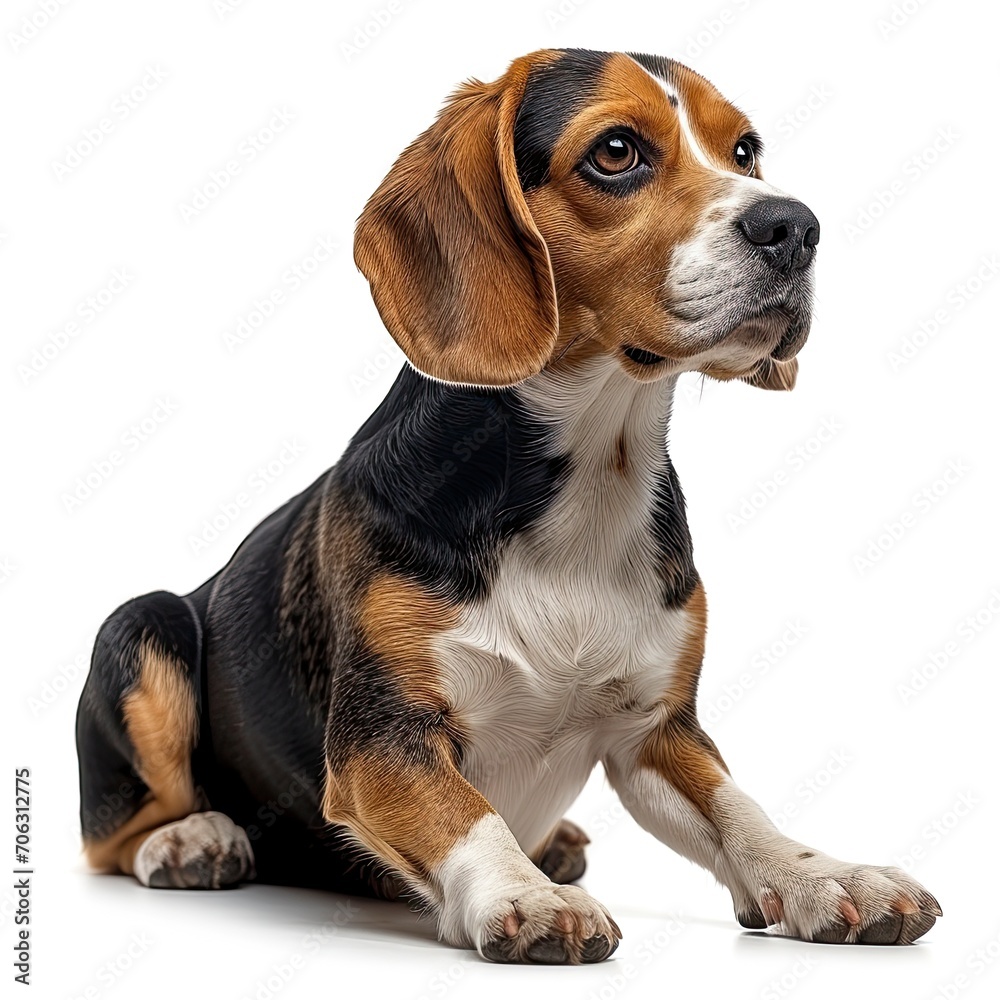Beagle Dog Isolated On White Background, White Background, Illustrations Images
