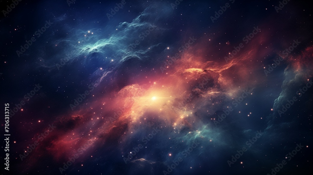 Galactic Infinity: Ethereal stellar space in radiant colors. Background