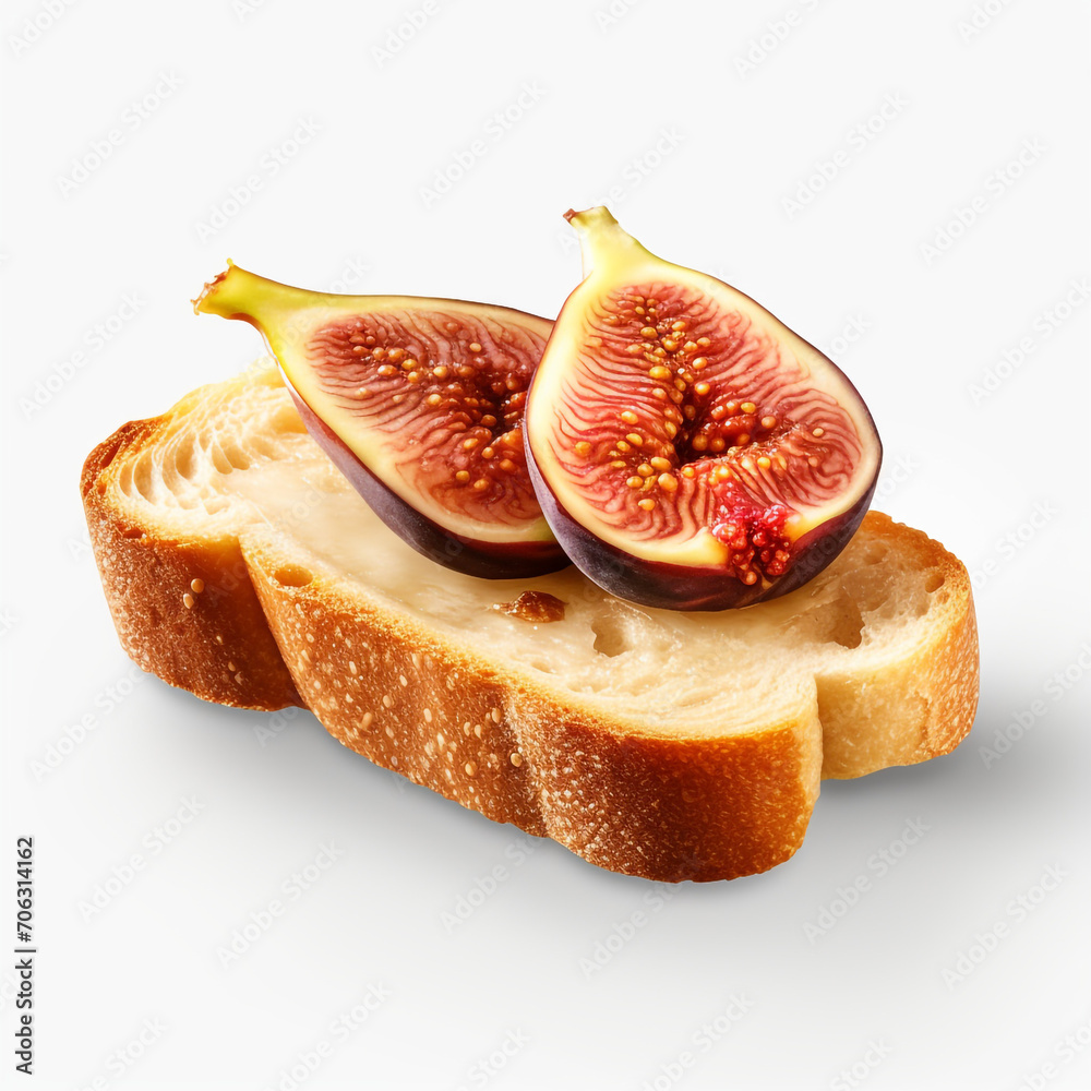 slice of bread with figs on transparent background created with Generative Ai slice of bread with figs on transparent background created with Generative Ai
