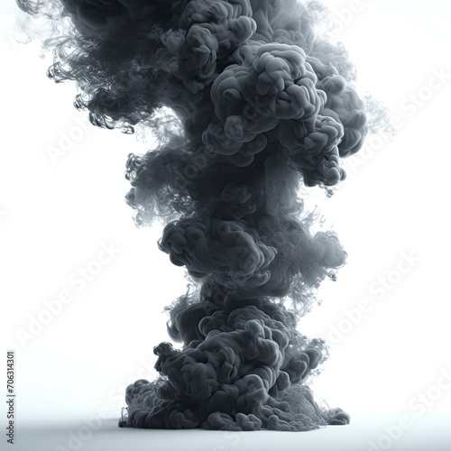 Black Smoke Movement Isolated On White, White Background, Illustrations Images