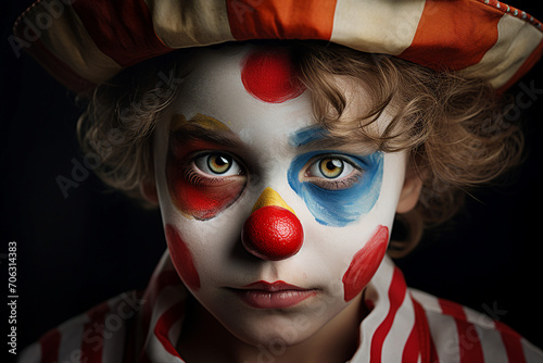 Circus performer clown magician showman in retro costume miracle time Generative AI photo