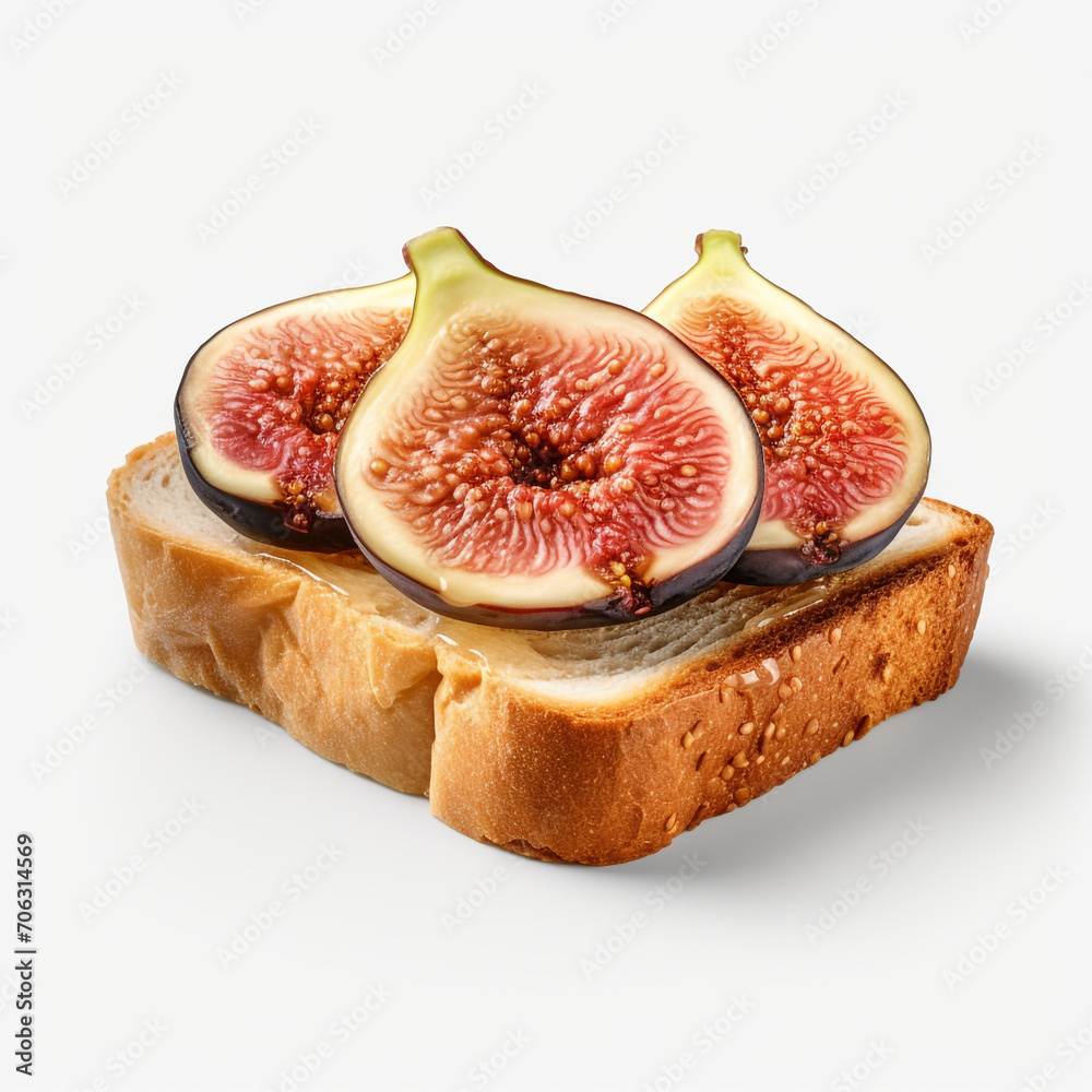 slice of bread with figs on transparent background created with Generative Ai slice of bread with figs on transparent background created with Generative Ai