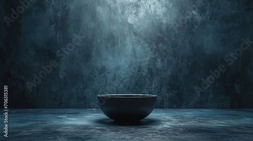 A gray bowl against a gray background