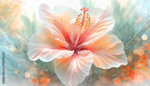 Kwiat hibiskusa, dekoracja, tło, generative ai