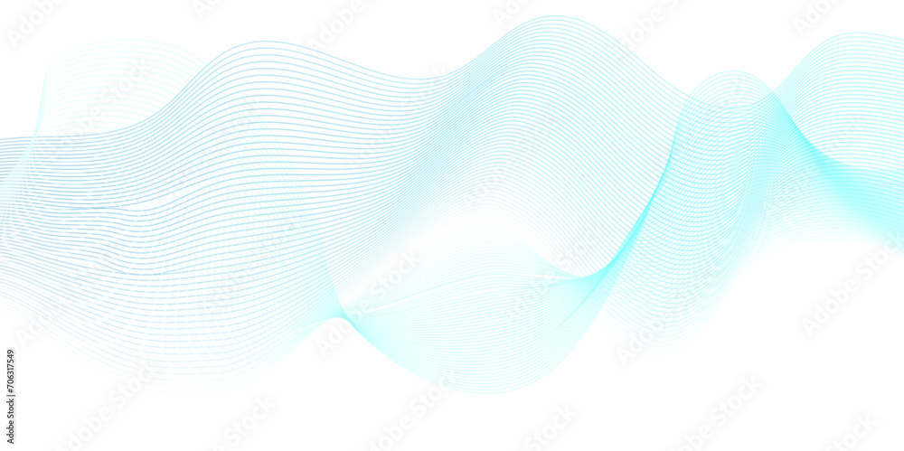 Fototapeta premium Abstract blend blue wave line science and technology futuristic blue waves curve lines banner background design. Vector illustration. Modern music, template abstract design flowing particles wave.