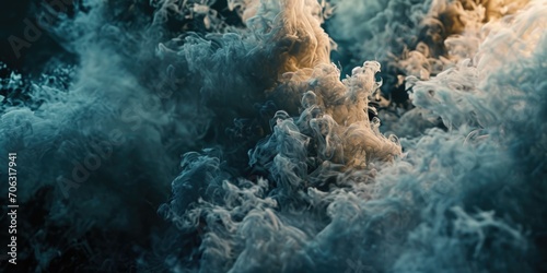 A close up view of a cloud of smoke. Perfect for adding a mysterious or dramatic element to any project © Fotograf