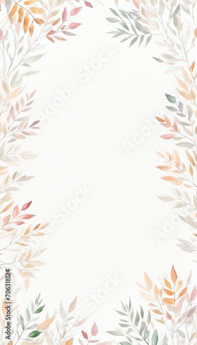 illustration leaves vintage autumn theme for wedding love and minimalist