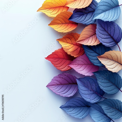Creative Layout Colorful Riskus Leaves  White Background  Illustrations Images
