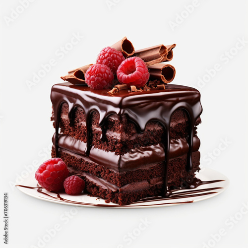 photography of a chocolate cake isolated on a transparent background created with Generative Ai
