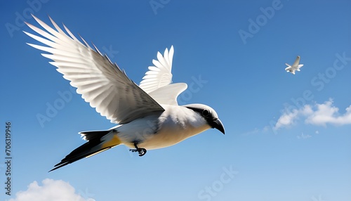 flying seagull in flight
