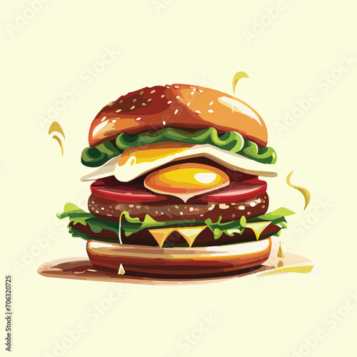 Burger vector onion drawn vegetables eggs meals snack cartoon illustration delicious cheese meat beef bun bread