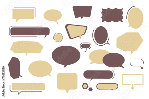 A set of simple speech bubbles, colorful storyboard layout template set for quick comic book style creation. A4 paper size suitable for printing. Vector isolated frame in handmade sketch style