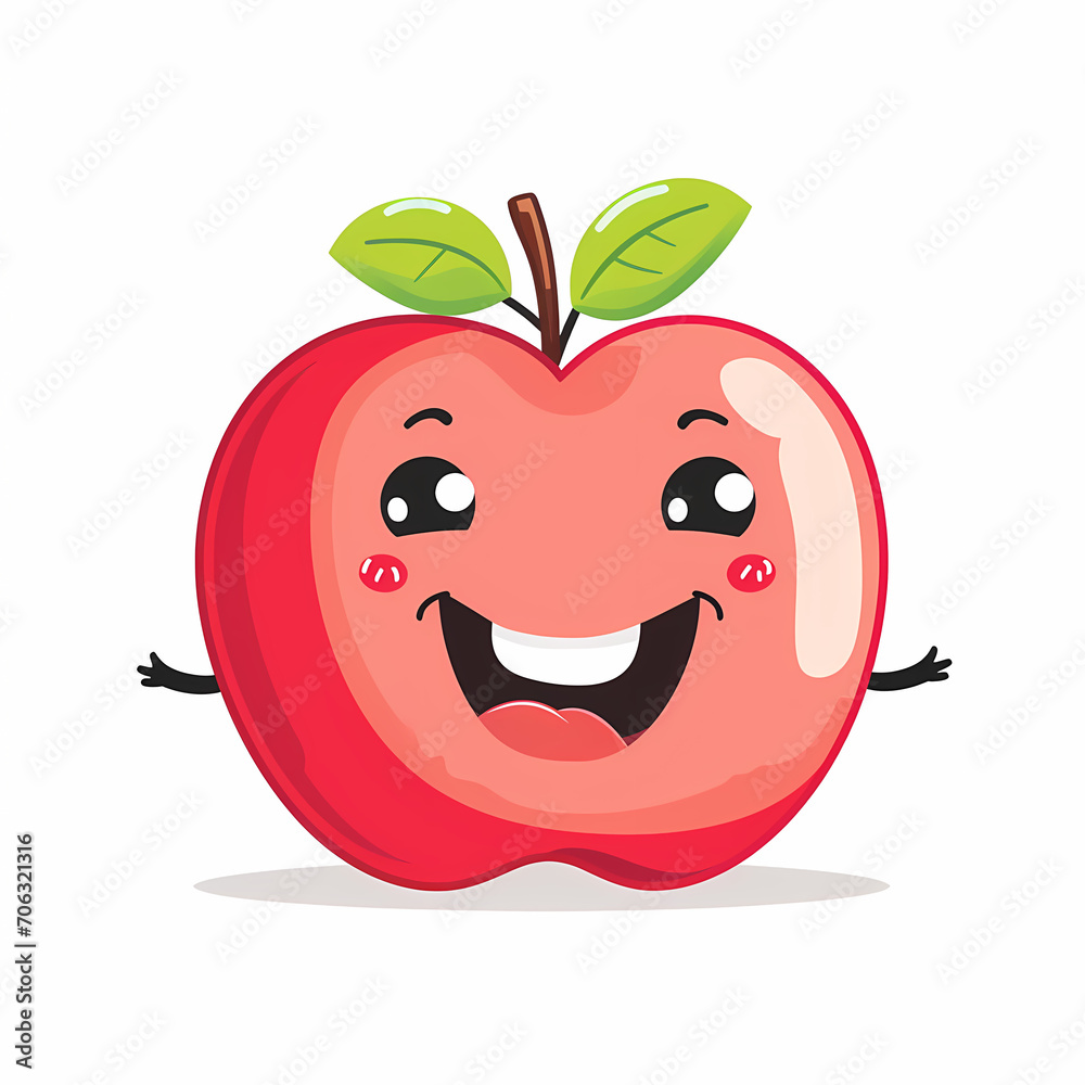 Obraz premium red apple cartoon