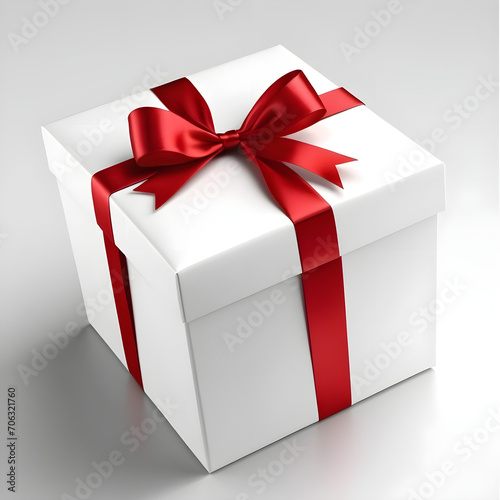 Gift box with red ribbon gift holiday christmas valentine