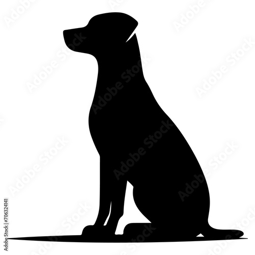 minimal dog sitting pose vector silhouette, black color silhouette © Dream Is Power
