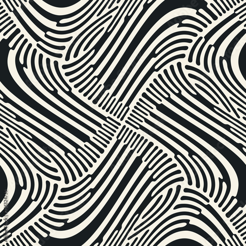 Monochrome Modern Twisted Broken Striped Pattern