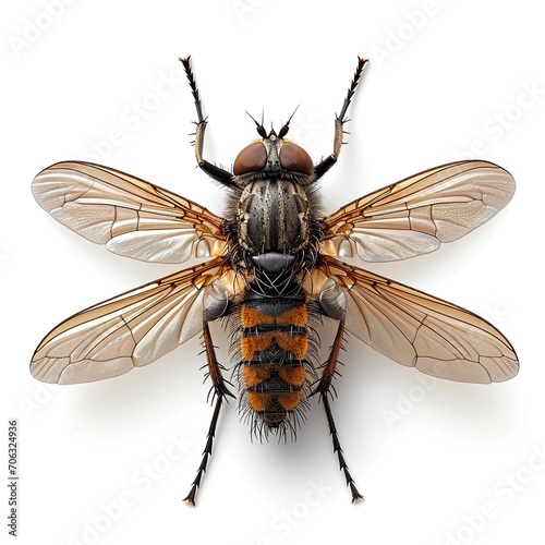 Large Marsh Horsefly Tabanus Autumnalis Perching, White Background, Illustrations Images