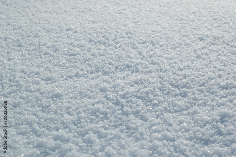 Winter snow. Snow texture background. Top view of the snow.