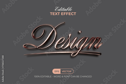 Design Text Effect Gold Style. Editable Text Effect.