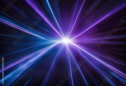 Blue and violet beams of bright laser light shining on black background © Hassan Rehman