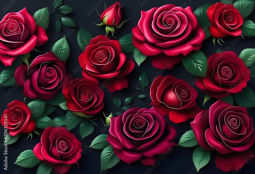 Dark roses background. greeting card with a luxury roses Dark roses background. greeting card with a luxury roses