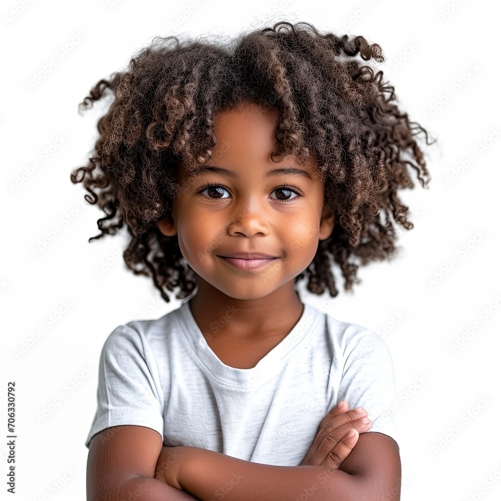Portrait Cute African American Little Boy, White Background, Illustrations Images Portrait Cute African American Little Boy, White Background, Illustrations Images