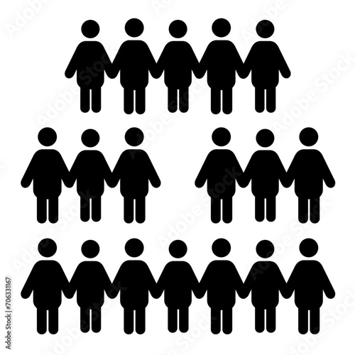 Team Filled Icons | Group of People Flat Filled SVG Icons | People Business Teamwork User Icon