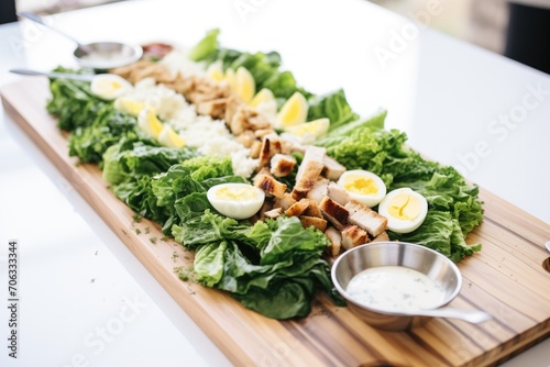 family-sized caesar salad platter for a group dining