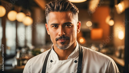 portrait of a man working in a restaurant kitchen